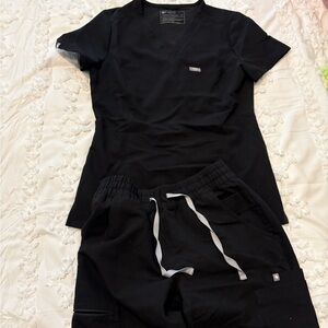 Figs XS black scrub set